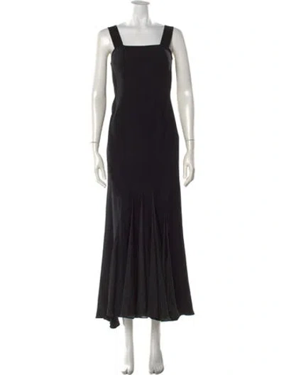 Pre-owned Giorgio Armani Silk Long Dress In Black