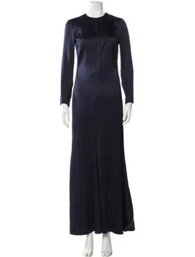 Pre-owned Giorgio Armani Silk Long Dress In Blue