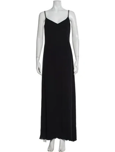 Pre-owned Giorgio Armani Silk Long Dress In Blue