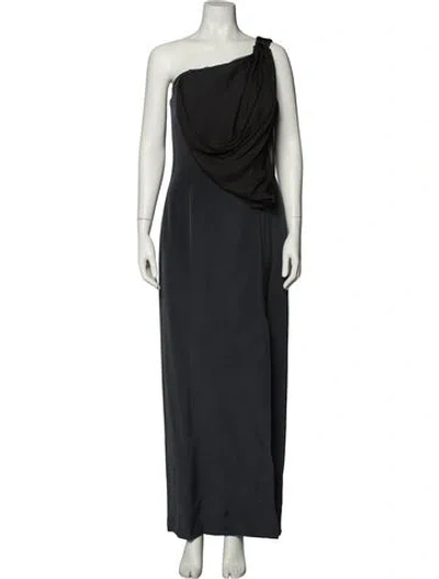 Pre-owned Giorgio Armani Silk Long Dress In Gray