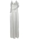 Giorgio Armani Silk Long Dress In Grey