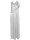 Giorgio Armani Silk Long Dress In Grey