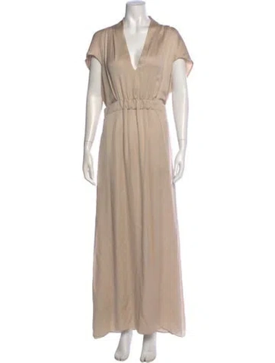 Pre-owned Giorgio Armani Silk Long Dress In Neutral