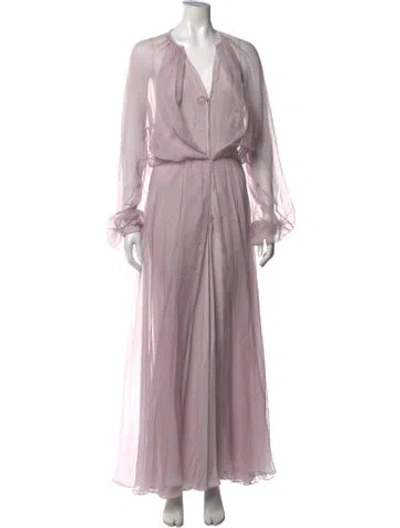 Pre-owned Giorgio Armani Silk Long Dress In Purple