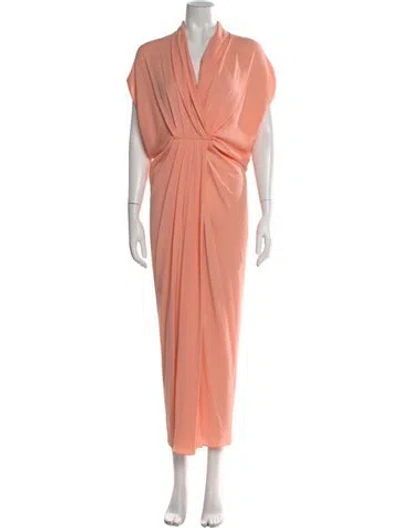 Pre-owned Giorgio Armani Silk Long Dress W/ Tags In Pink