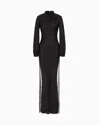 Giorgio Armani Silk Long Dress With Rhinestone Embroidery
