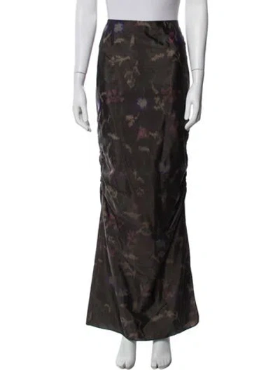 Pre-owned Giorgio Armani Silk Long Skirt In Black