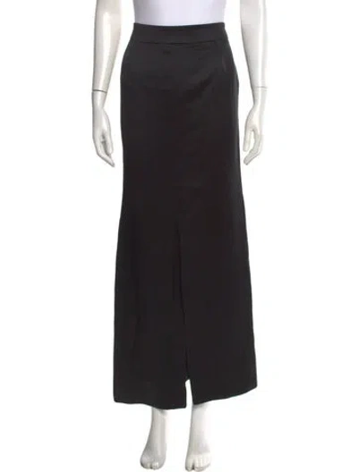 Pre-owned Giorgio Armani Silk Long Skirt In Black