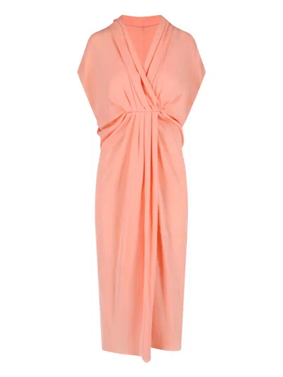 Giorgio Armani Silk Maxi Dress In Pink