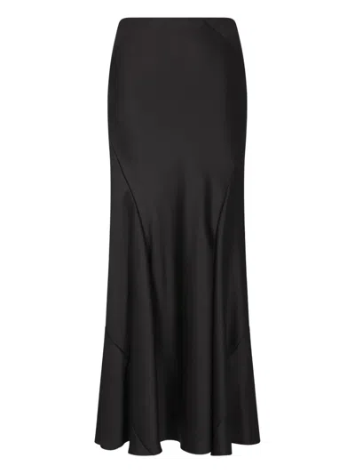 Giorgio Armani Silk Maxi Skirt In Black