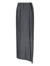 Giorgio Armani Silk Maxi Skirt In Gray