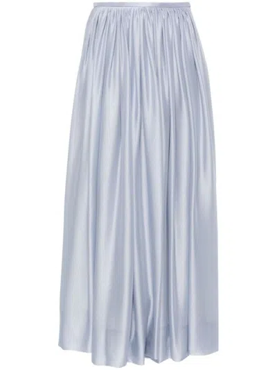 GIORGIO ARMANI SILK MAXI SKIRT WITH GATHERED WAISTBAND