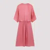 Giorgio Armani Silk Midi Dress In Ibis Rose