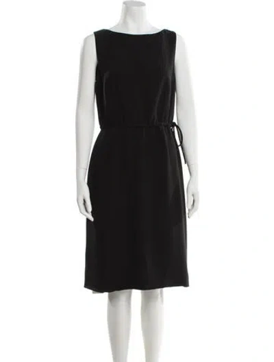 Pre-owned Giorgio Armani Silk Midi Length Dress In Black