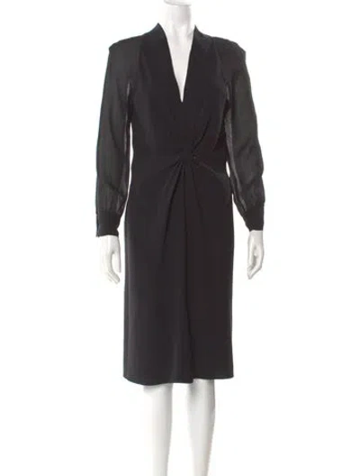 Pre-owned Giorgio Armani Silk Midi Length Dress In Multi