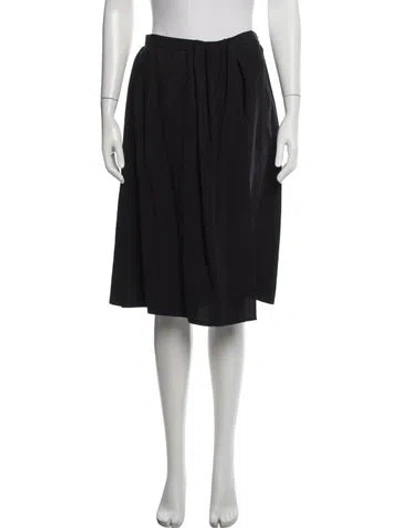 Pre-owned Giorgio Armani Silk Midi Length Skirt In Black