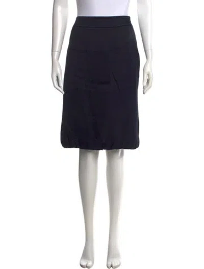 Pre-owned Giorgio Armani Silk Midi Length Skirt In Black