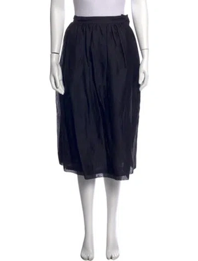 Pre-owned Giorgio Armani Silk Midi Length Skirt In Blue