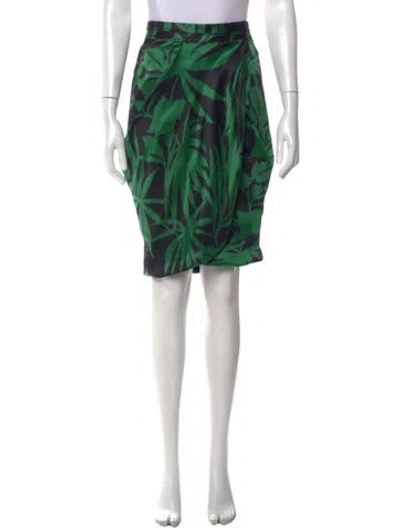 Pre-owned Giorgio Armani Silk Midi Length Skirt In Multi