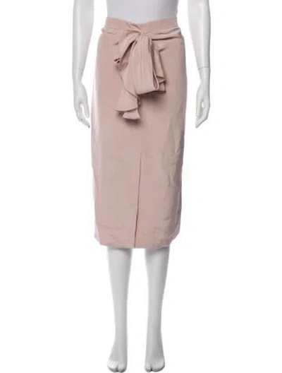 Pre-owned Giorgio Armani Silk Midi Length Skirt W/ Tags In Pink
