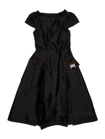 Pre-owned Giorgio Armani Silk Mini Dress In Black