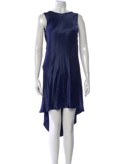 Pre-owned Giorgio Armani Silk Mini Dress In Blue