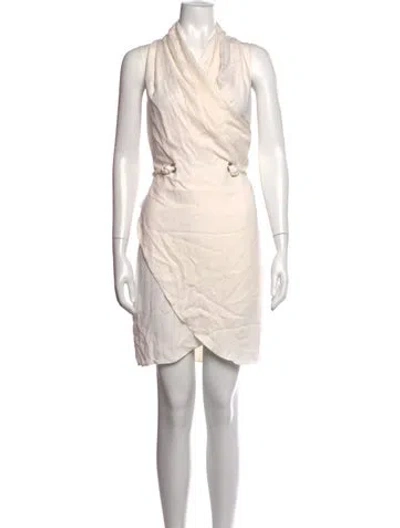 Pre-owned Giorgio Armani Silk Mini Dress W/ Tags In White