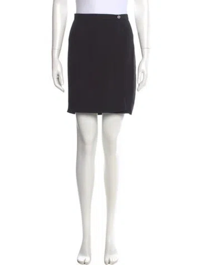 Pre-owned Giorgio Armani Silk Mini Skirt In Black