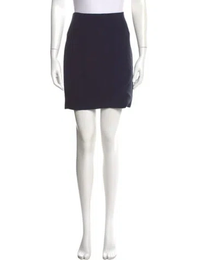 Pre-owned Giorgio Armani Silk Mini Skirt In Blue