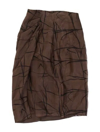 Pre-owned Giorgio Armani Silk Mini Skirt In Brown