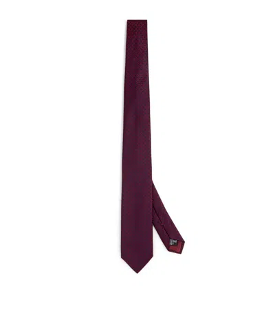 Giorgio Armani Silk Monogram Jacquard Tie In Multi