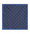 Giorgio Armani Silk Monogram Pocket Square In Blue