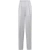 Giorgio Armani Grey Silk Satin Trousers With Double Pleats