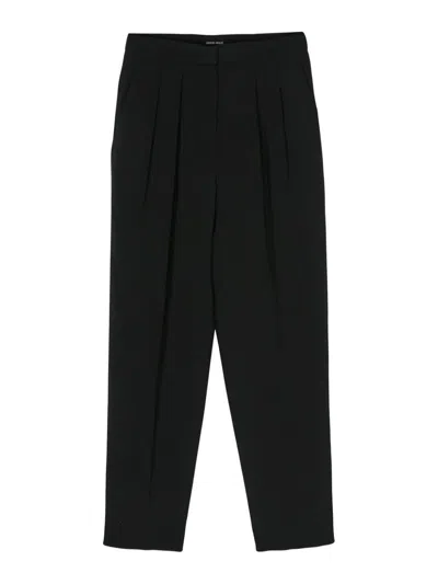 Giorgio Armani Silk Pants In Black