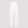 Giorgio Armani Hemp Jersey Relaxed-fit Trousers In Cloud Dancer