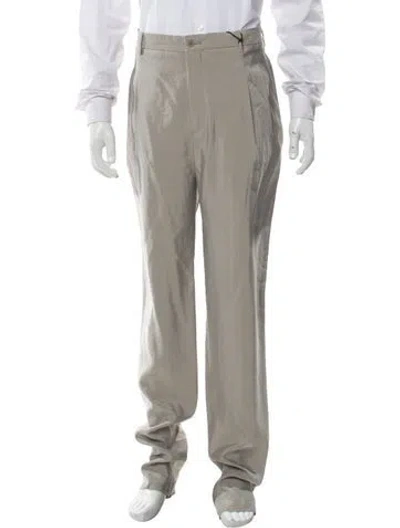 Pre-owned Giorgio Armani Silk Pants W/ Tags In Gray