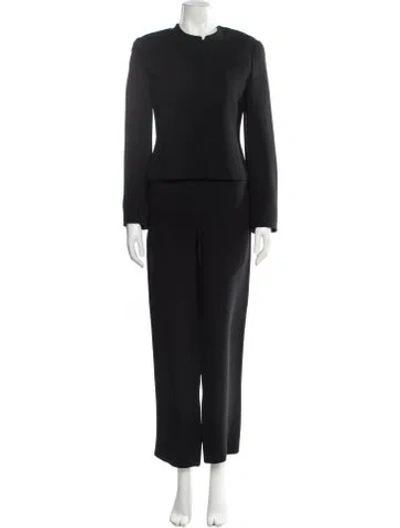 Pre-owned Giorgio Armani Silk Pantsuit In Black