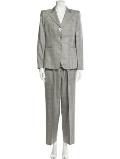 Pre-owned Giorgio Armani Silk Pantsuit In Gray