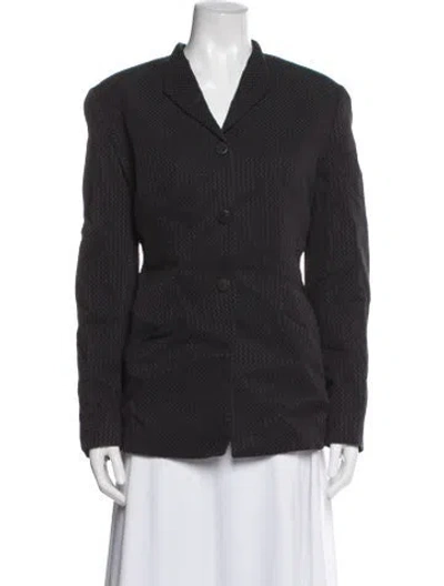 Pre-owned Giorgio Armani Silk Patterned Blazer In Black