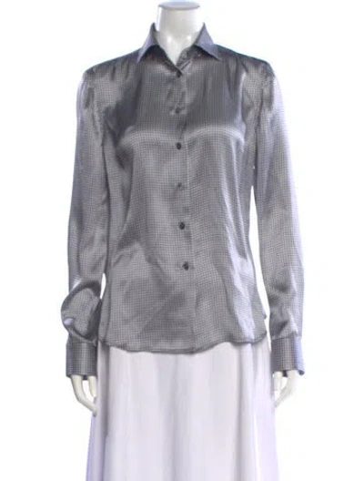 Pre-owned Giorgio Armani Silk Patterned Blouse In Multi