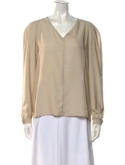 Pre-owned Giorgio Armani Silk Patterned Blouse In Neutral