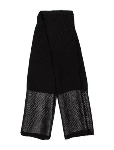 Pre-owned Giorgio Armani Silk Printed Scarf In Black