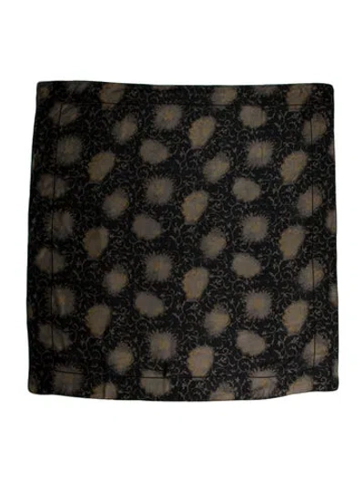 Pre-owned Giorgio Armani Silk Printed Scarf In Black