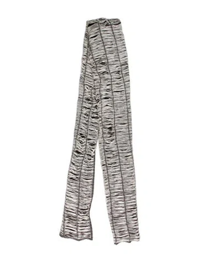 Pre-owned Giorgio Armani Silk Printed Scarf In Black/white