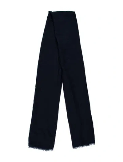 Pre-owned Giorgio Armani Silk Printed Scarf In Blue