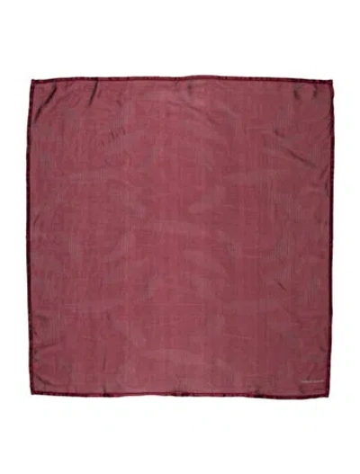 Pre-owned Giorgio Armani Silk Printed Scarf In Burgundy