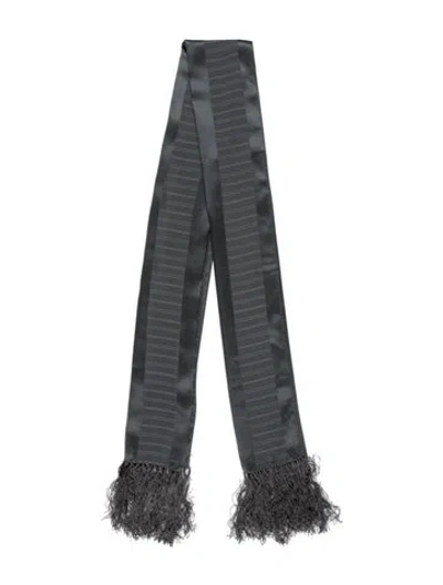 Pre-owned Giorgio Armani Silk Printed Scarf In Gray