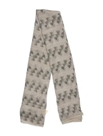 Pre-owned Giorgio Armani Silk Printed Scarf In Neutral