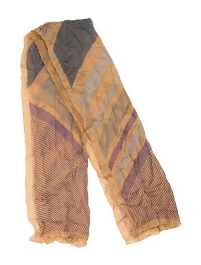 Pre-owned Giorgio Armani Silk Printed Scarf In Neutrals