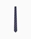 Giorgio Armani Silk Regimental Jacquard Tie In Black
